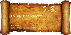 Toldy Bernadett névjegykártya