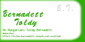 bernadett toldy business card